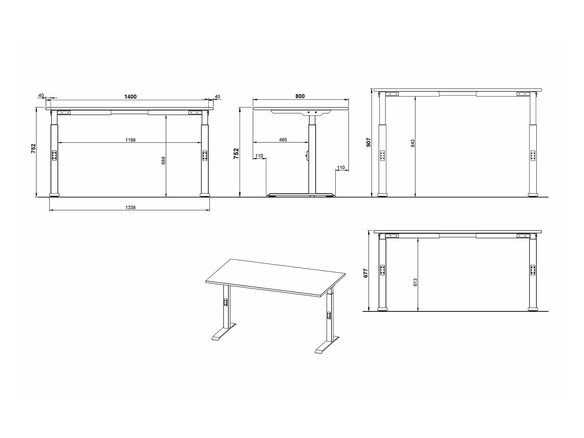 Kancelarijski sto Sacramento 419 (Navarra hrast + Srebrna)