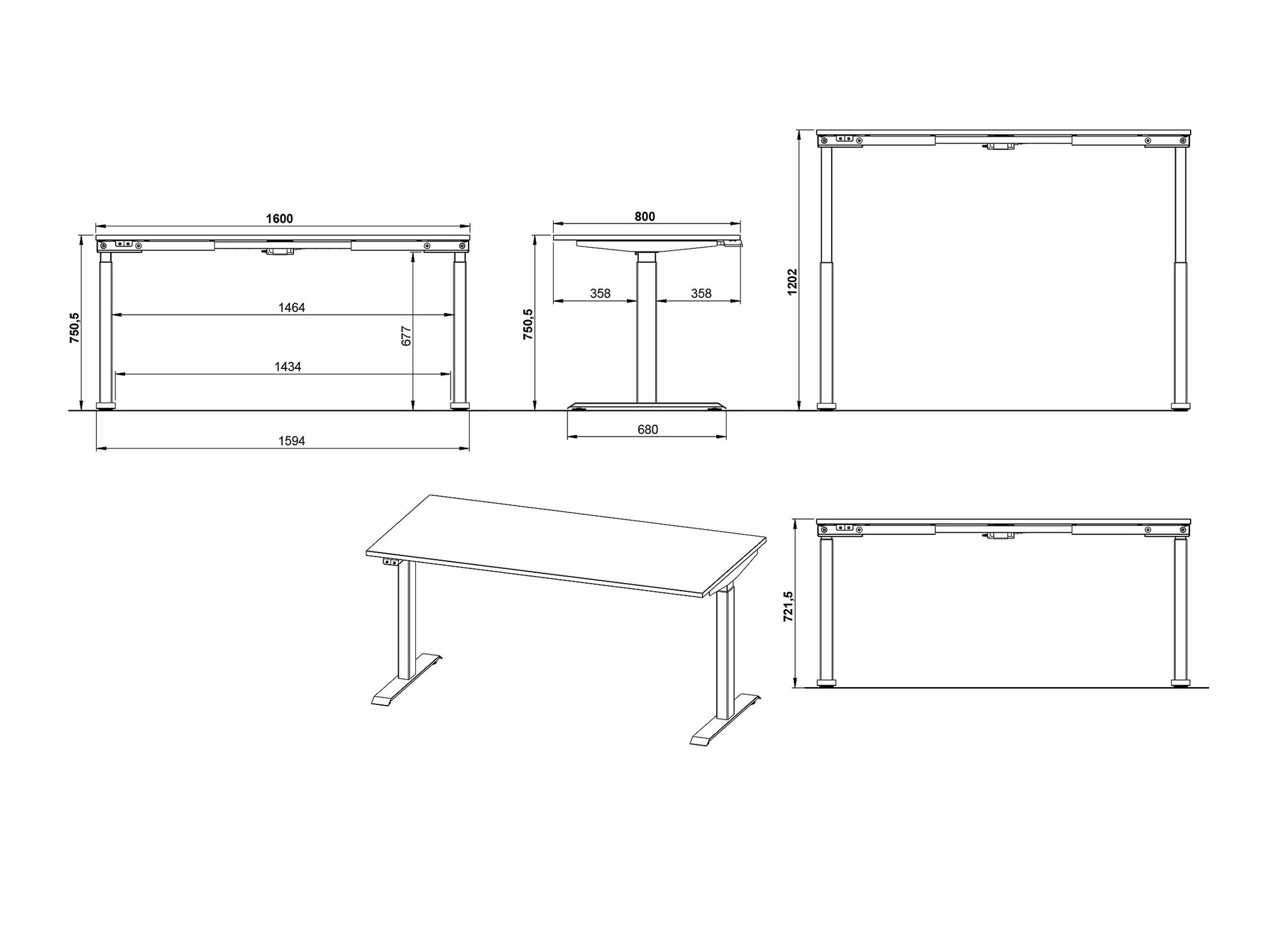 Sto sa podesivom visinom Sacramento 416 (Sivo + Srebrna)
