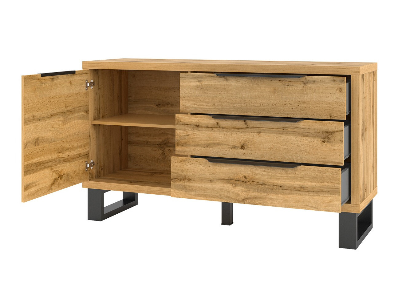 Komoda Avicavu 109 (Hrast Votan + Crno)