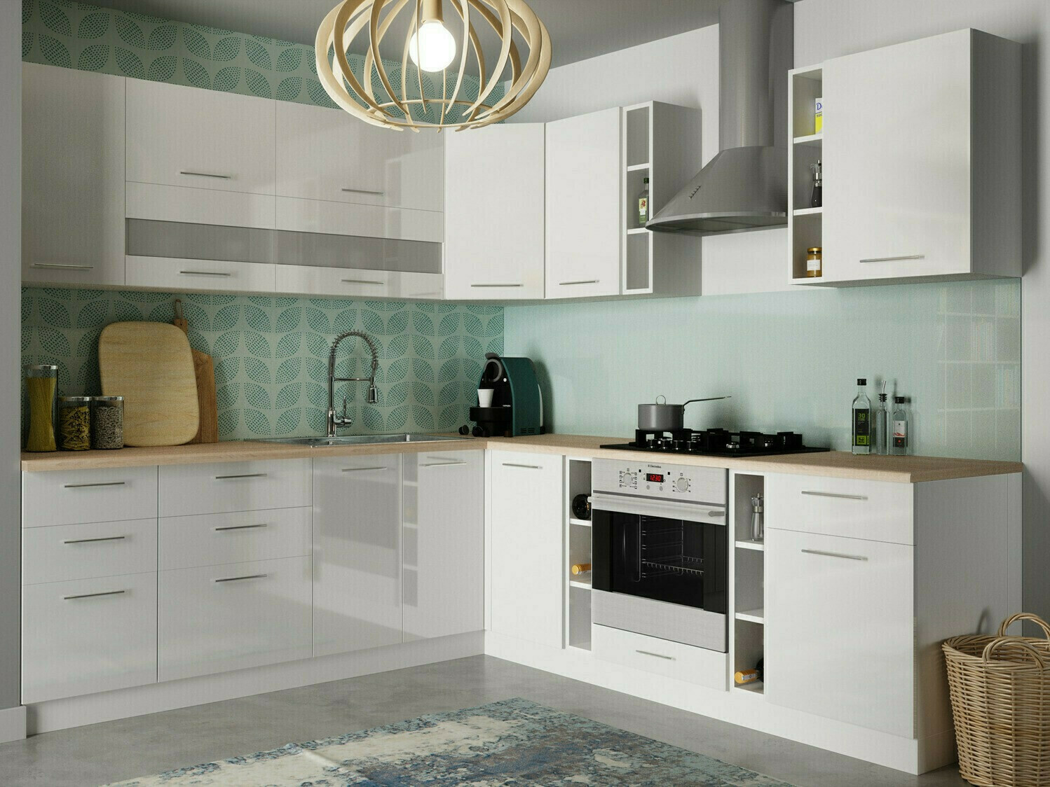 Modularni zidni ormarić Tiffa White 100