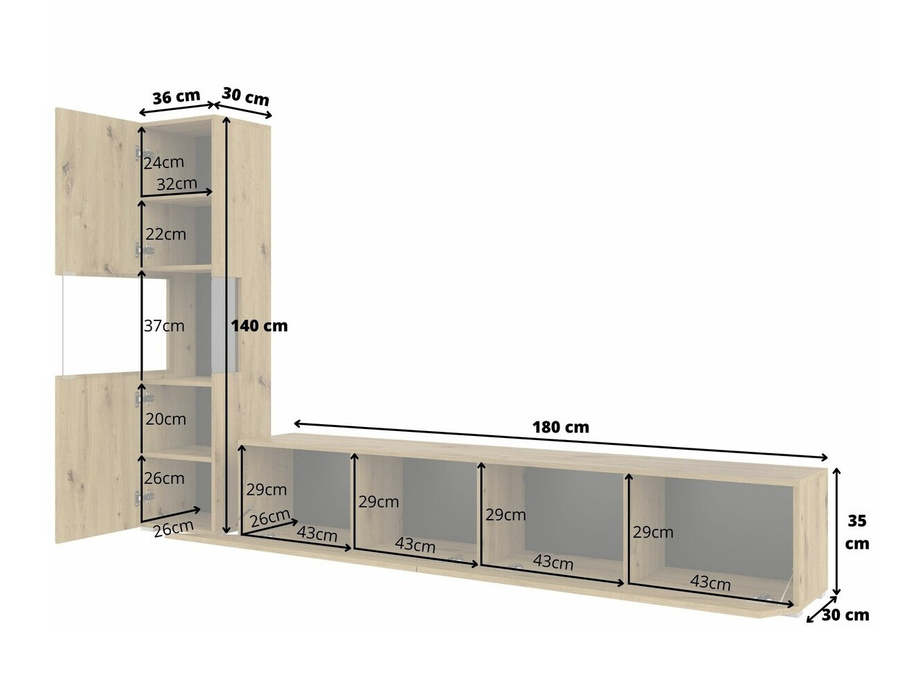 Set za dnevnu sobu Revmiru 105 (Belo + Hrast Votan)