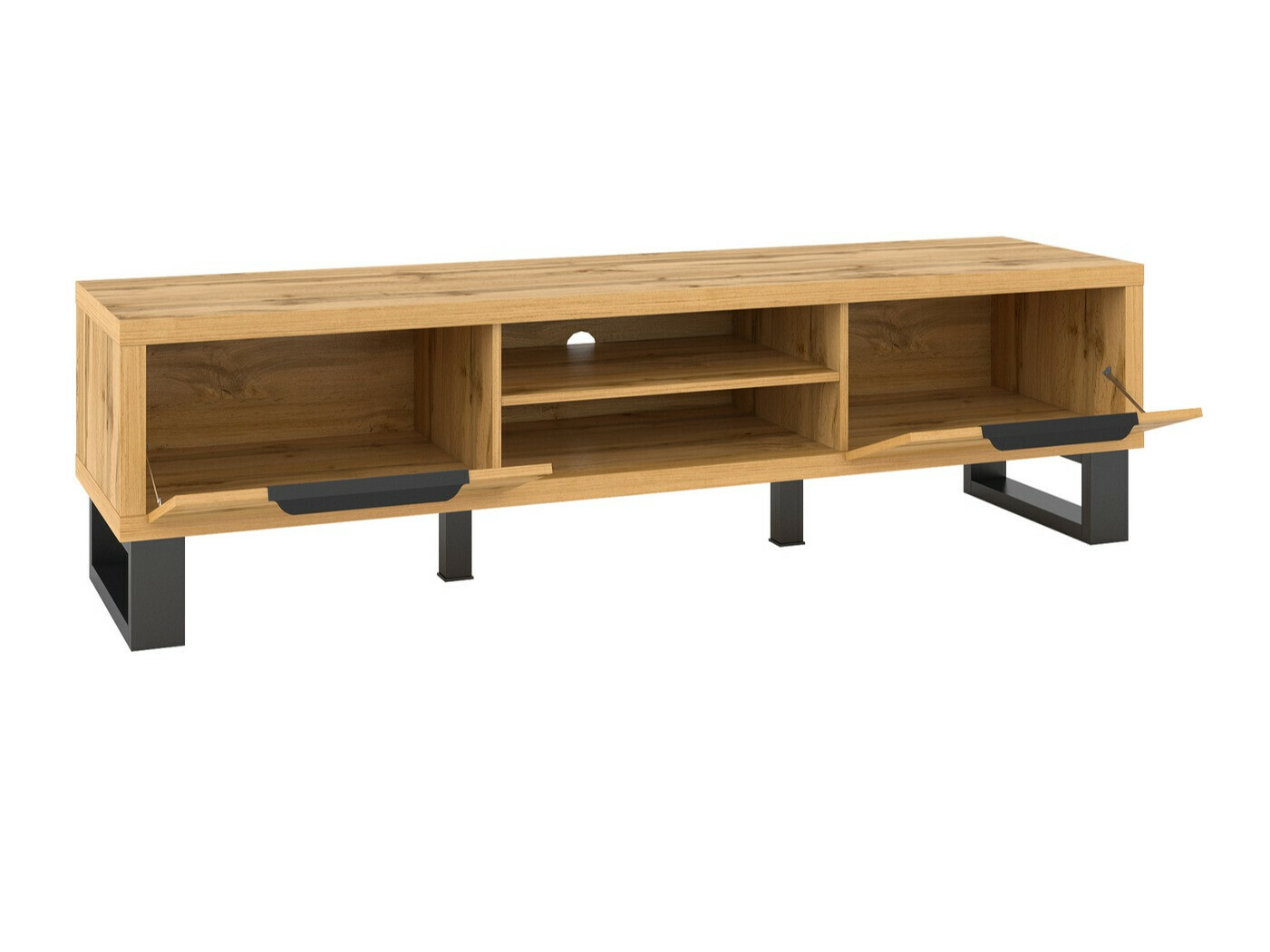 TV komoda Avicavu 101 (Hrast Votan + Crno)