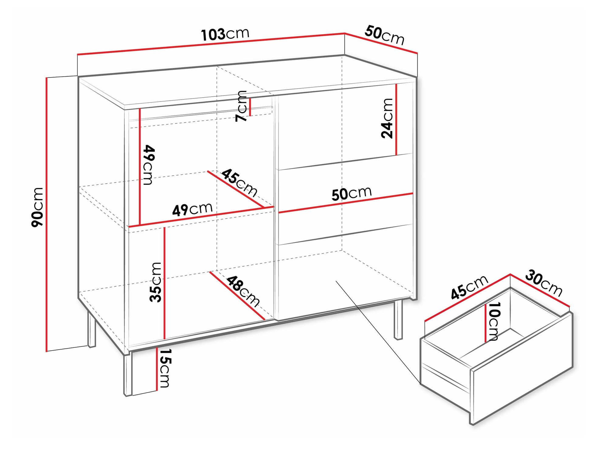 Komoda Comfivo Delruva 100 (Kašmir)