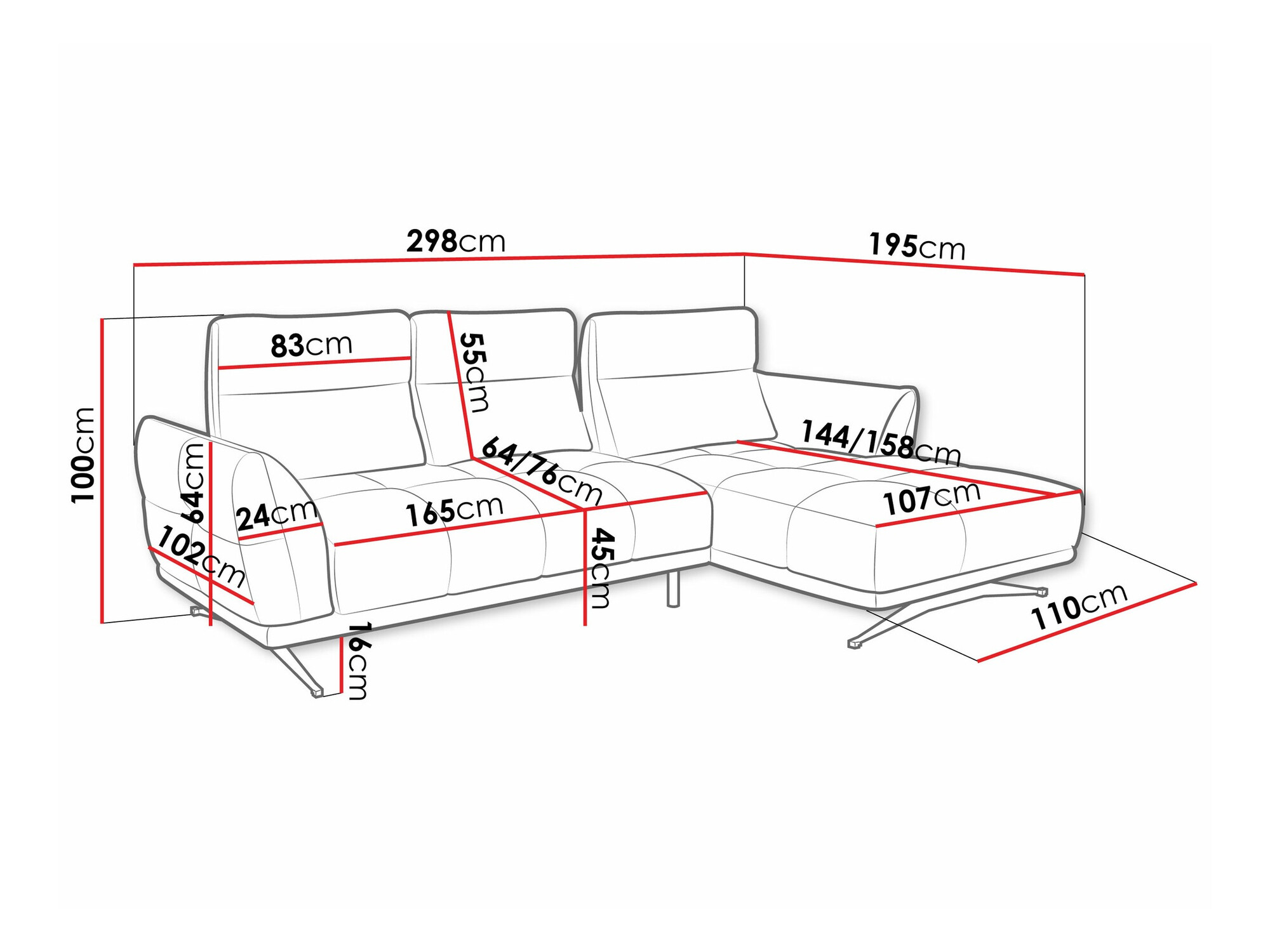 Ugaona sofa Lincoln 195 (Sorella 34)