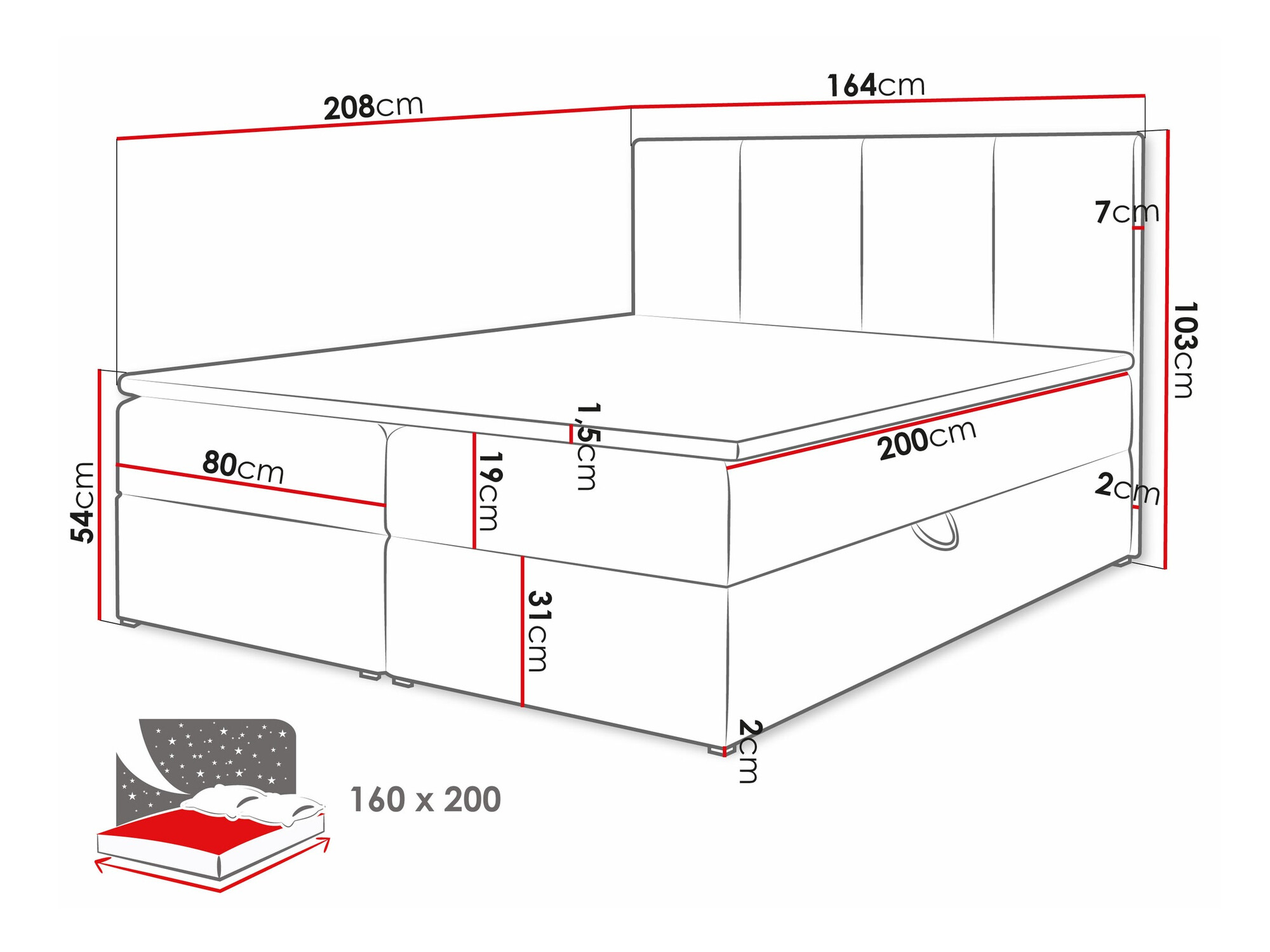 Boxspring krevet Baltimore 147 (Manila 02)