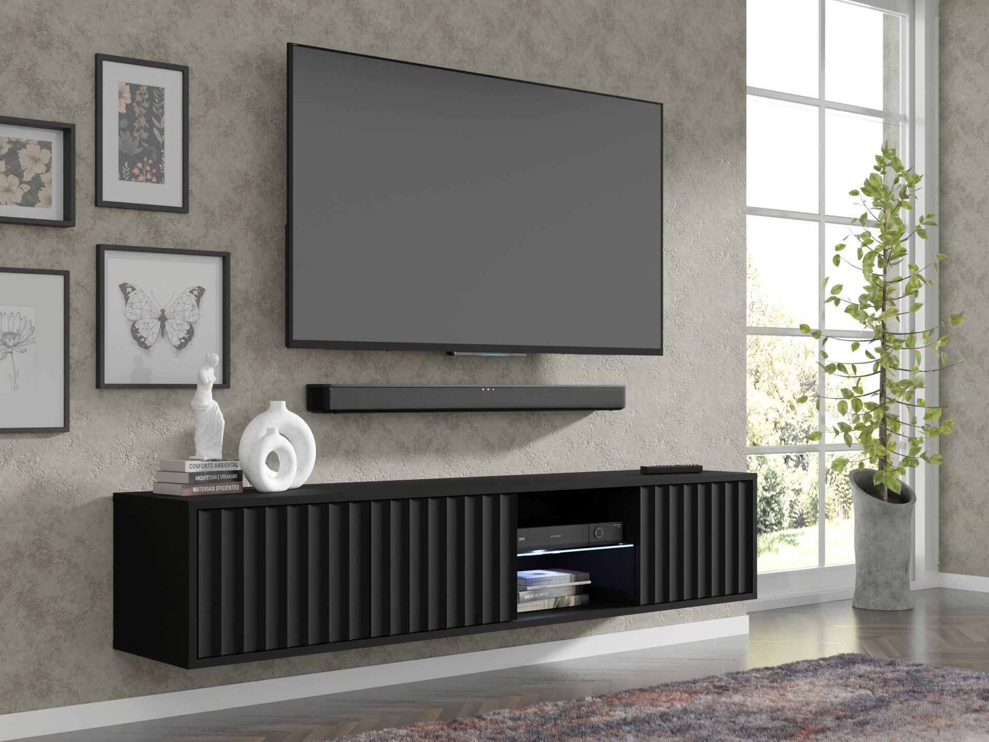 TV komoda Buffalo 182 (Mat crna)