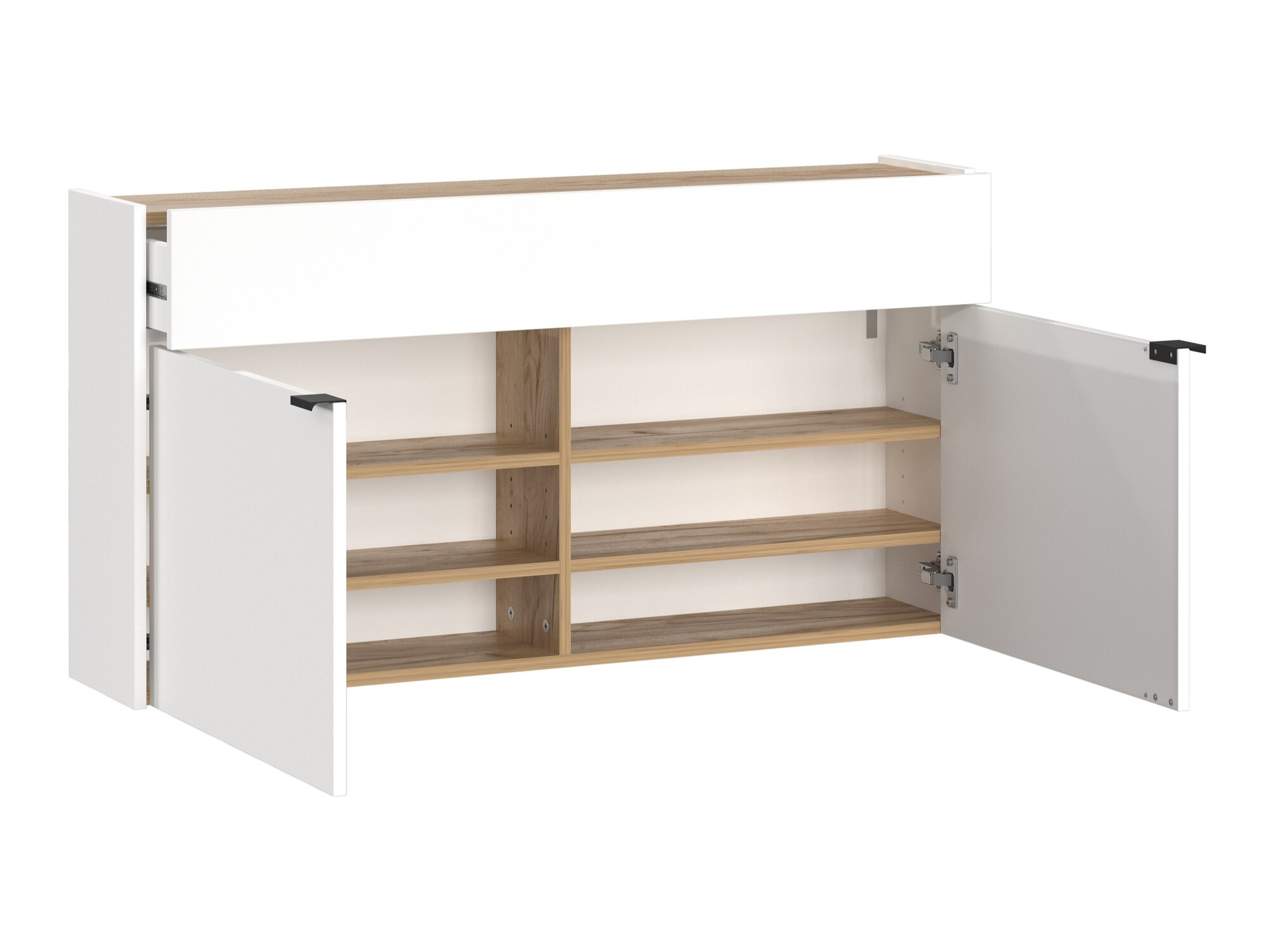 Polica za obuću Cirsale 102 (Belo + Navarra hrast)