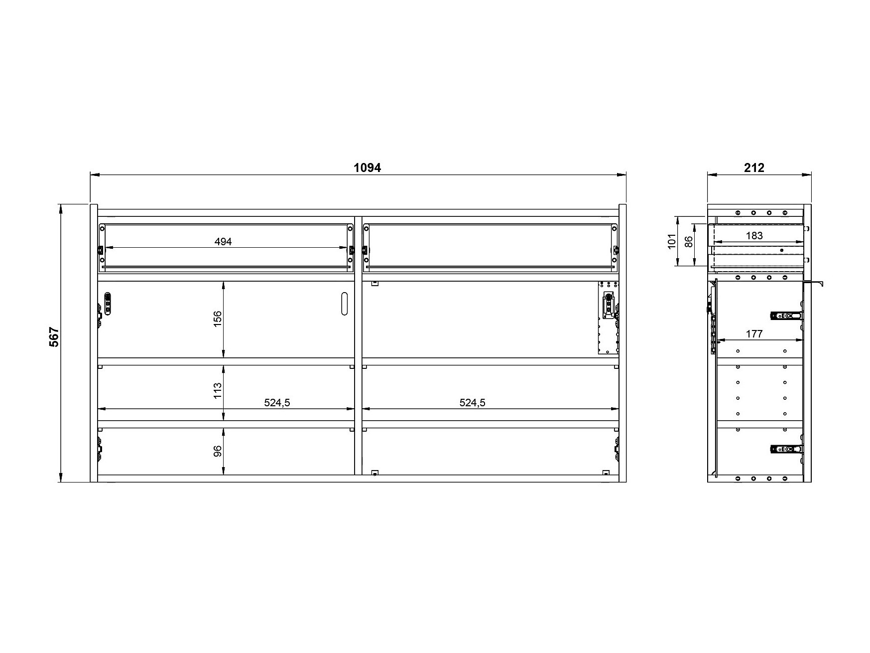 Polica za obuću Cirsale 102 (Belo + Navarra hrast)