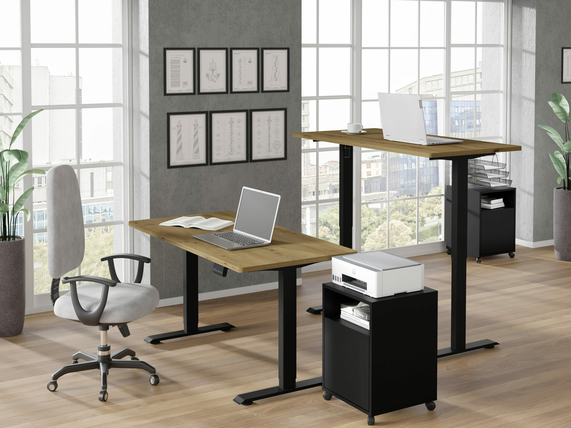 Sto sa podesivom visinom Buffalo 184 (Crno)