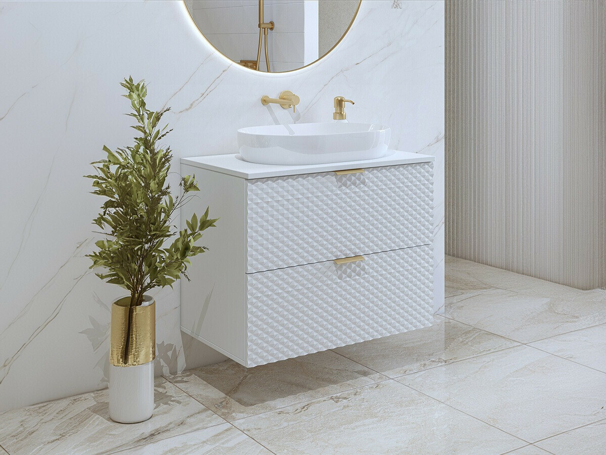 Zidni kupatilski ormarić za umivaonik Liretu 107 (Belo)