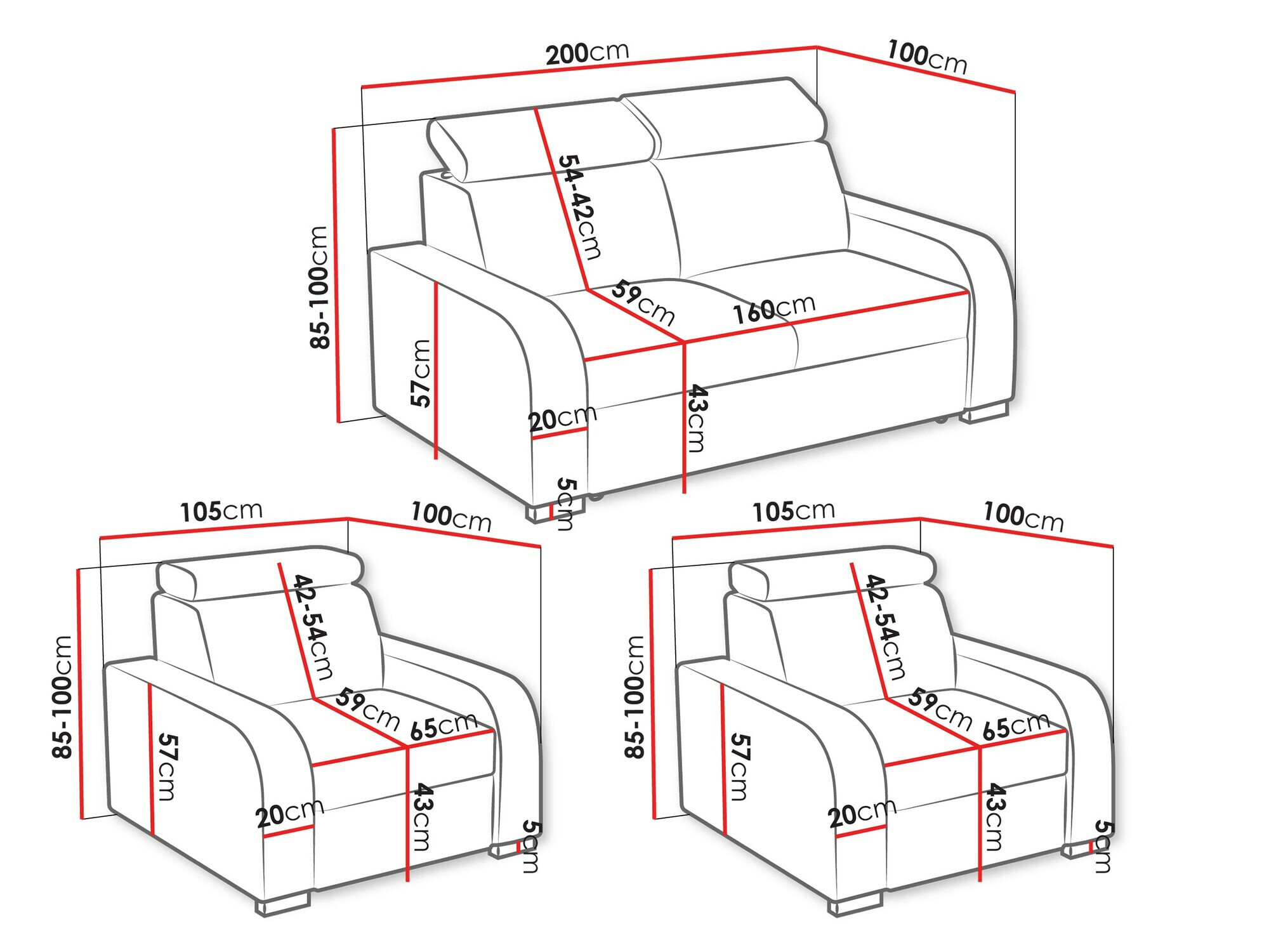 Set tapaciranog nameštaja Ovos (Crown 17)