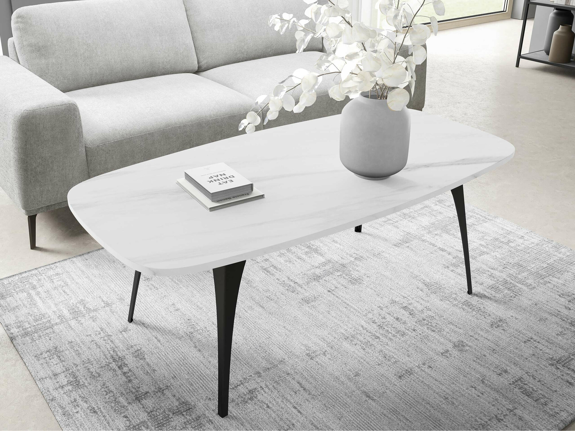 Stočić za kafu Oswego 125 (Beli mermer)