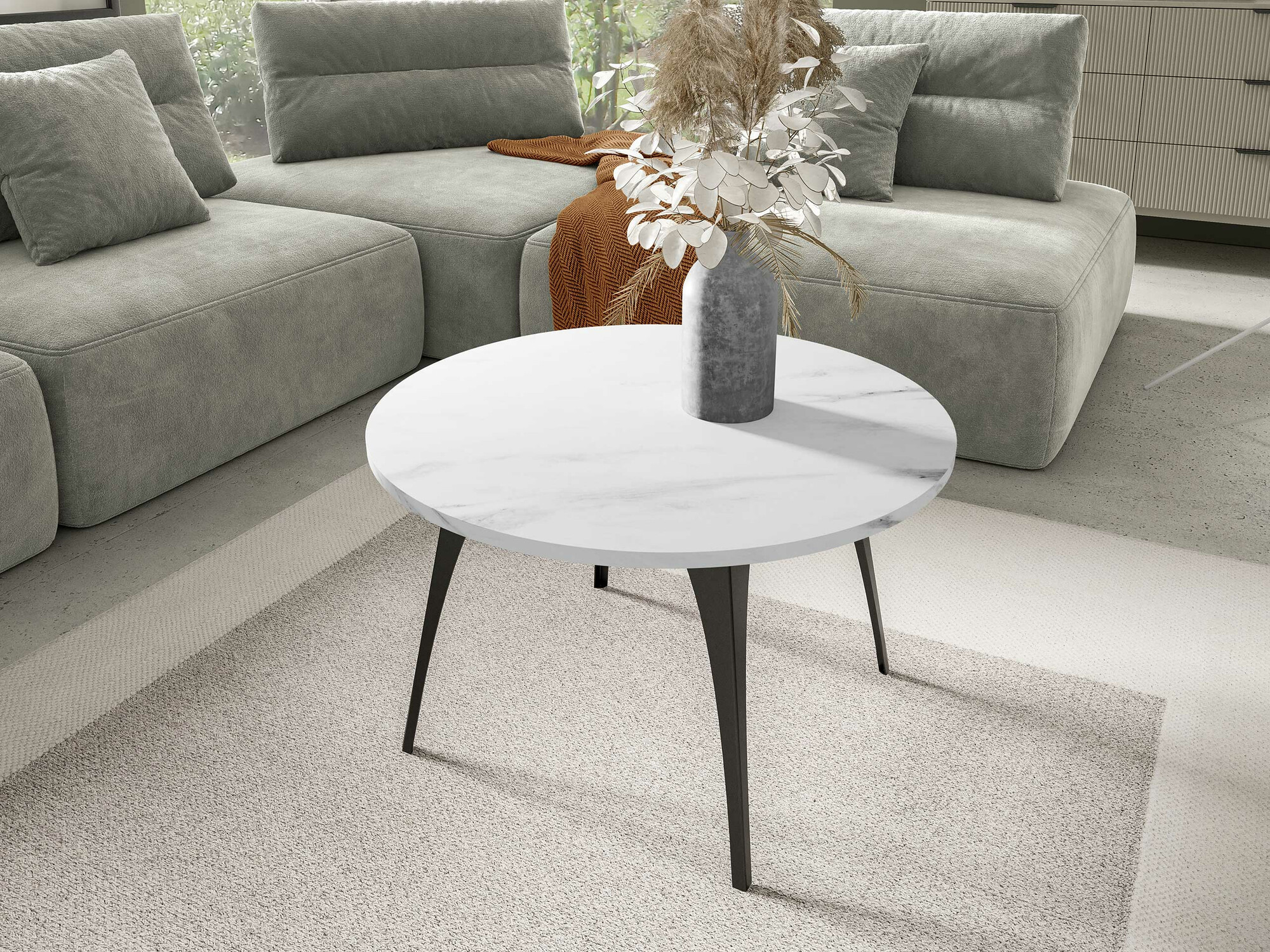 Stočić za kafu Oswego 126 (Beli mermer)