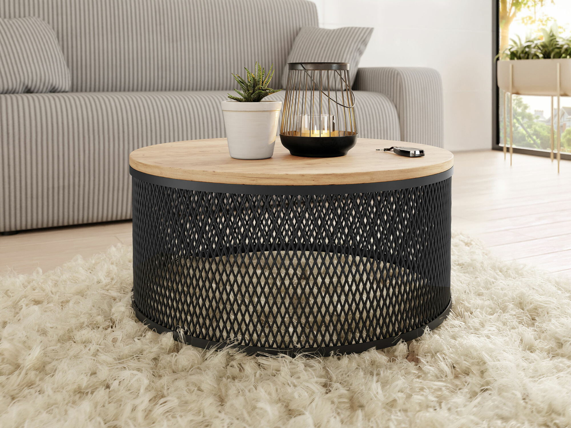 Stočić za kafu Oswego 127 (Zanatski zlatni hrast)