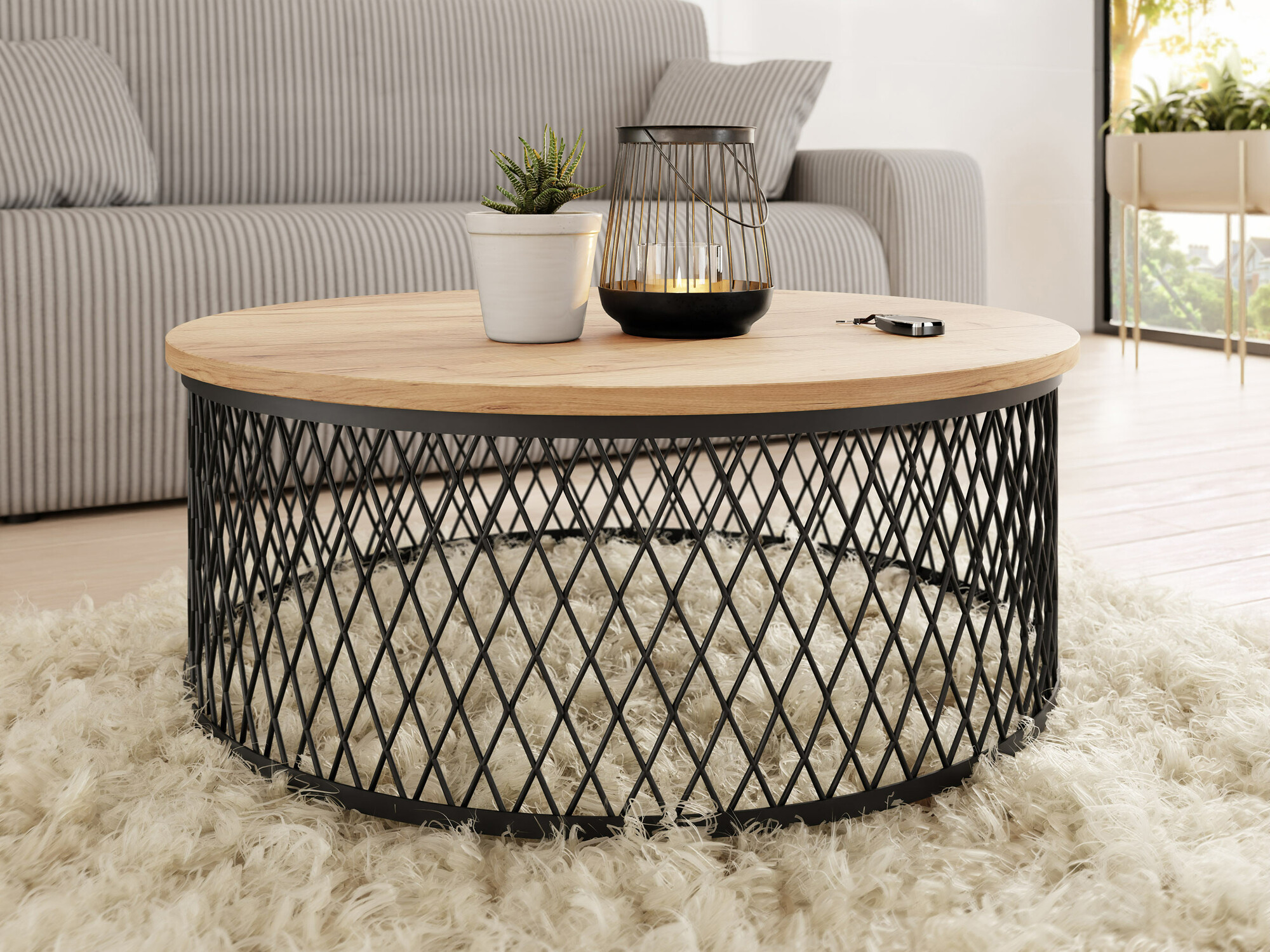 Stočić za kafu Oswego 128 (Zanatski zlatni hrast)