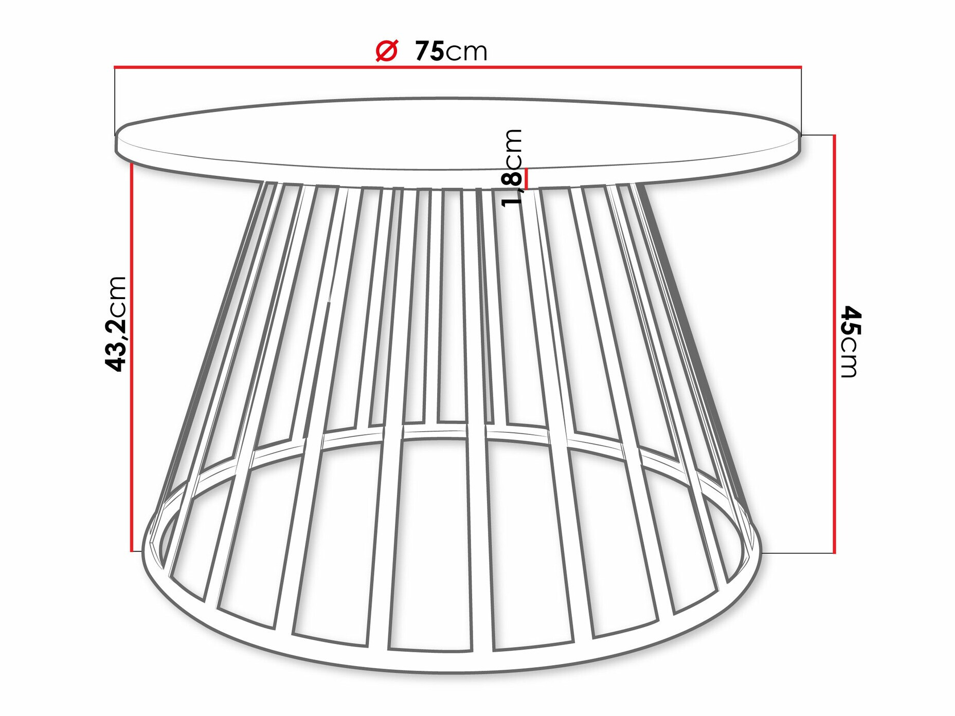 Stočić za kafu Oswego 129 (Beli mermer)