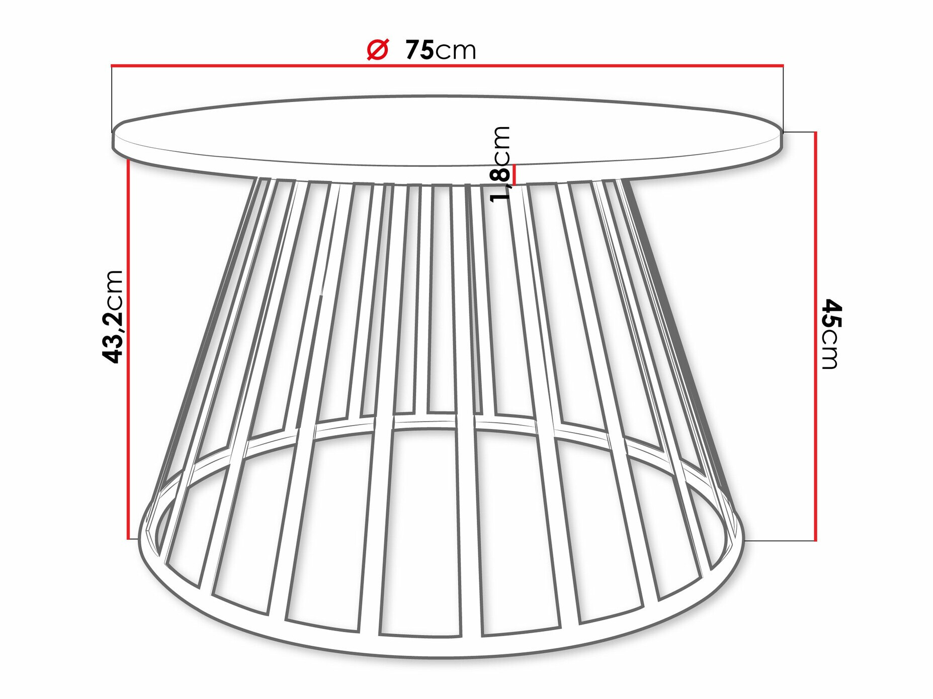 Stočić za kafu Oswego 129 (Belo)