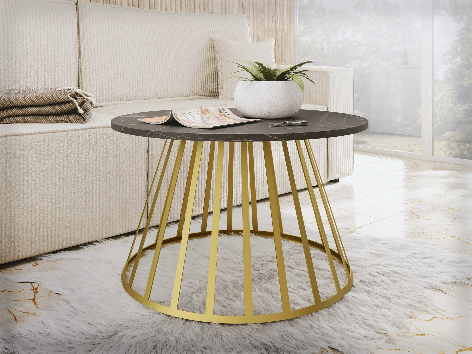 Stočić za kafu Oswego 129 (Crni mermer)