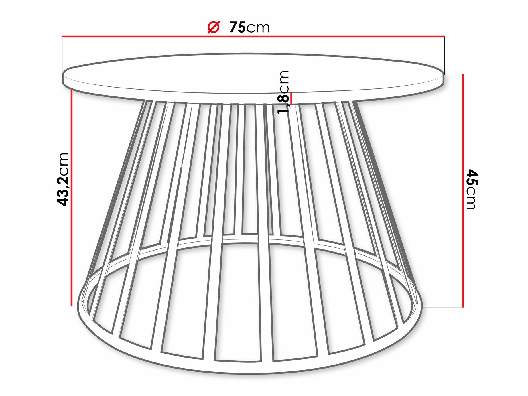 Stočić za kafu Oswego 129 (Crni mermer)