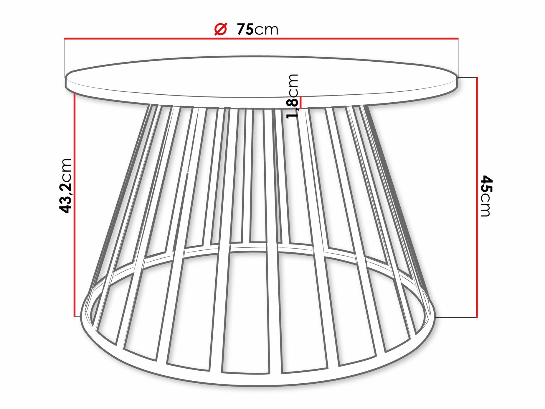 Stočić za kafu Oswego 129 (Crno)