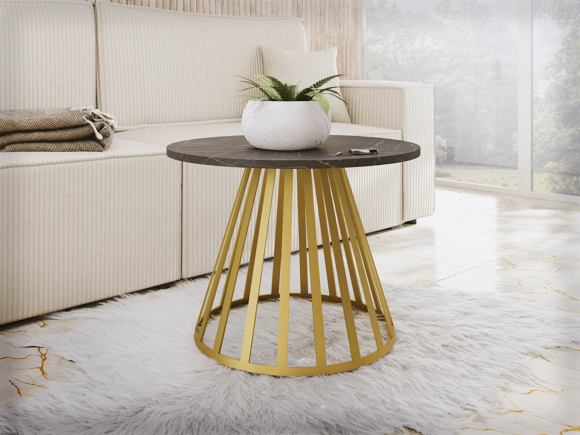 Stočić za kafu Oswego 130 (Crni mermer)