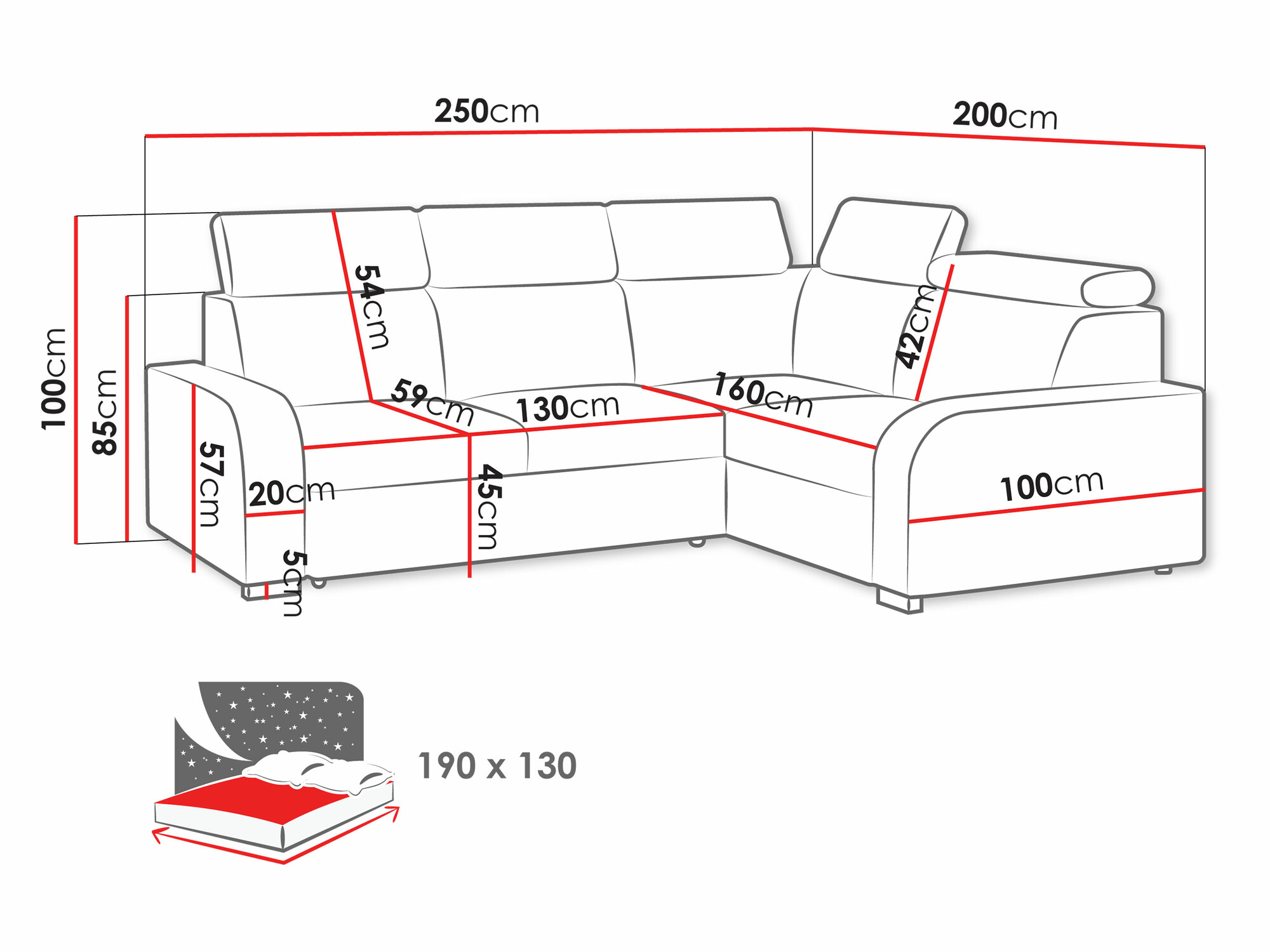 Ugaona sofa Etrcala 109 (Crown 11)