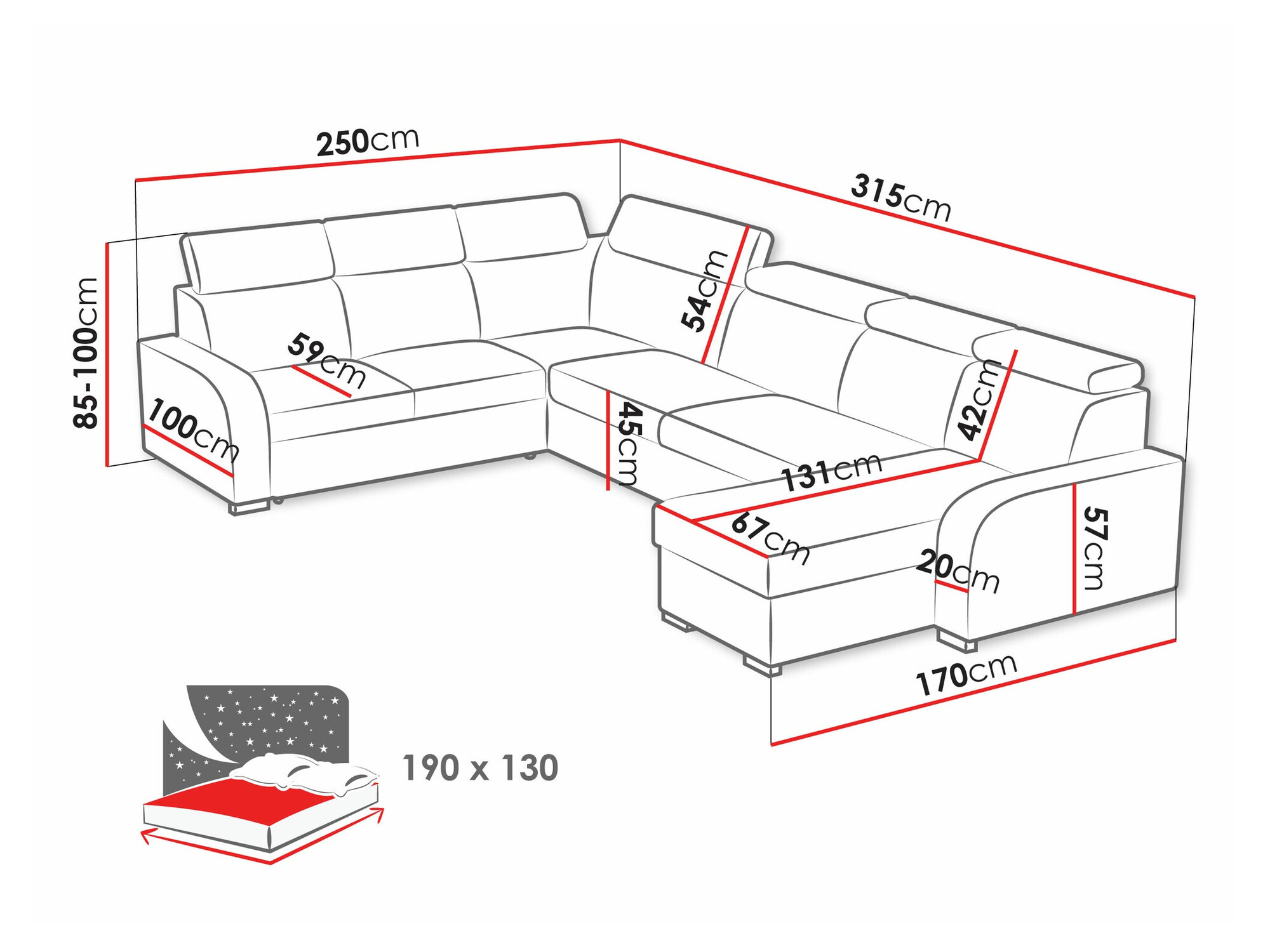 Ugaona sofa Etrcala 110 (Crown 4)