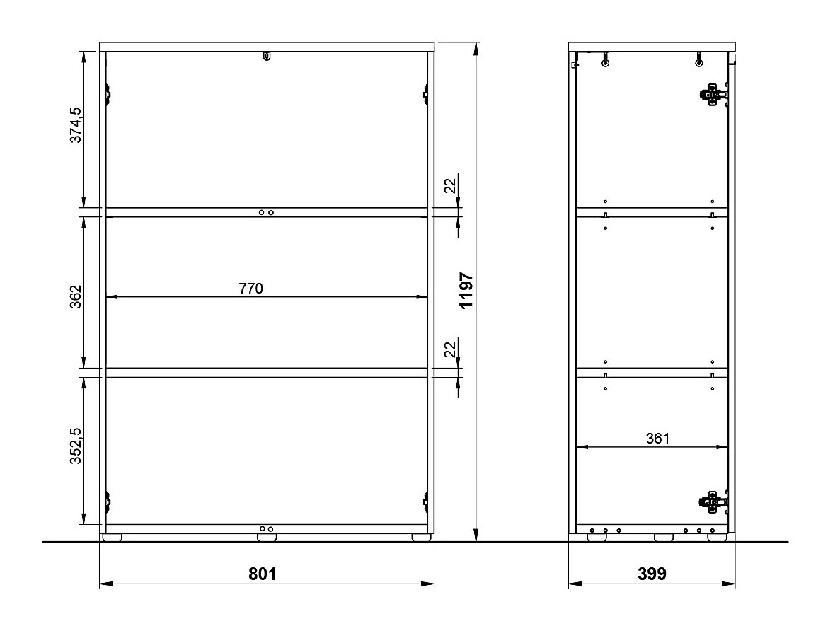 Ormarić Vesbeno 100 (Graphite)