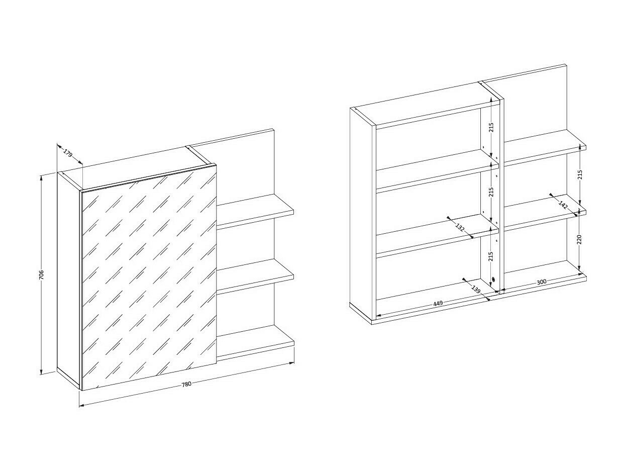Ormarić za kupatilo sa ogledalom Tecavu 102 (Sjajno belo + Belo)