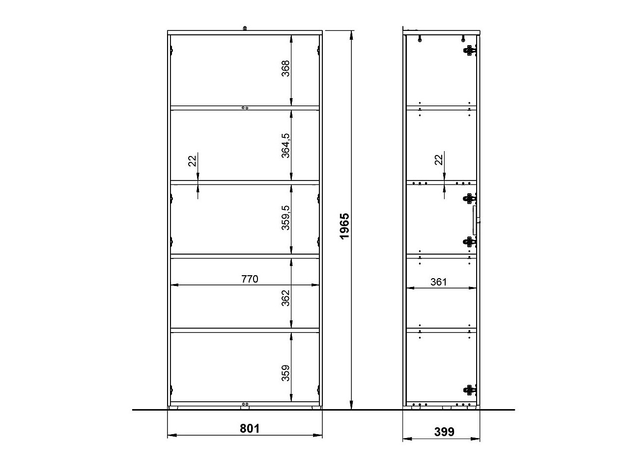 Polica Vesbeno 102 (Graphite)