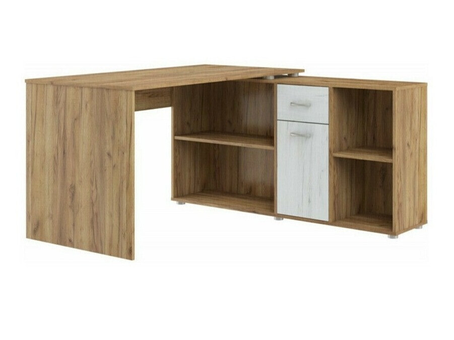 Ugaoni kancelarijski sto Gilroy 113 (Craft hrast + Craft vhite)