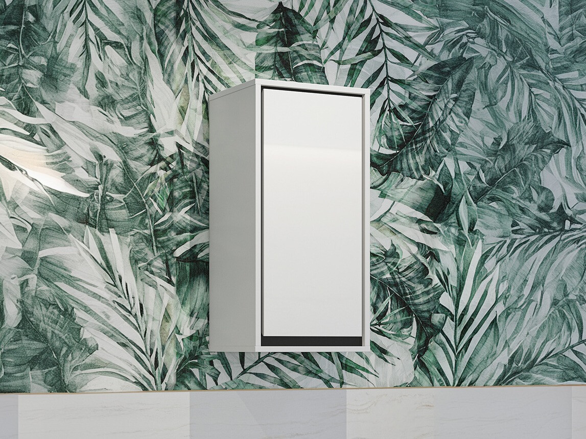 Viseći ormarić za kupatilo Tecavu 100 (Sjajno belo + Belo)