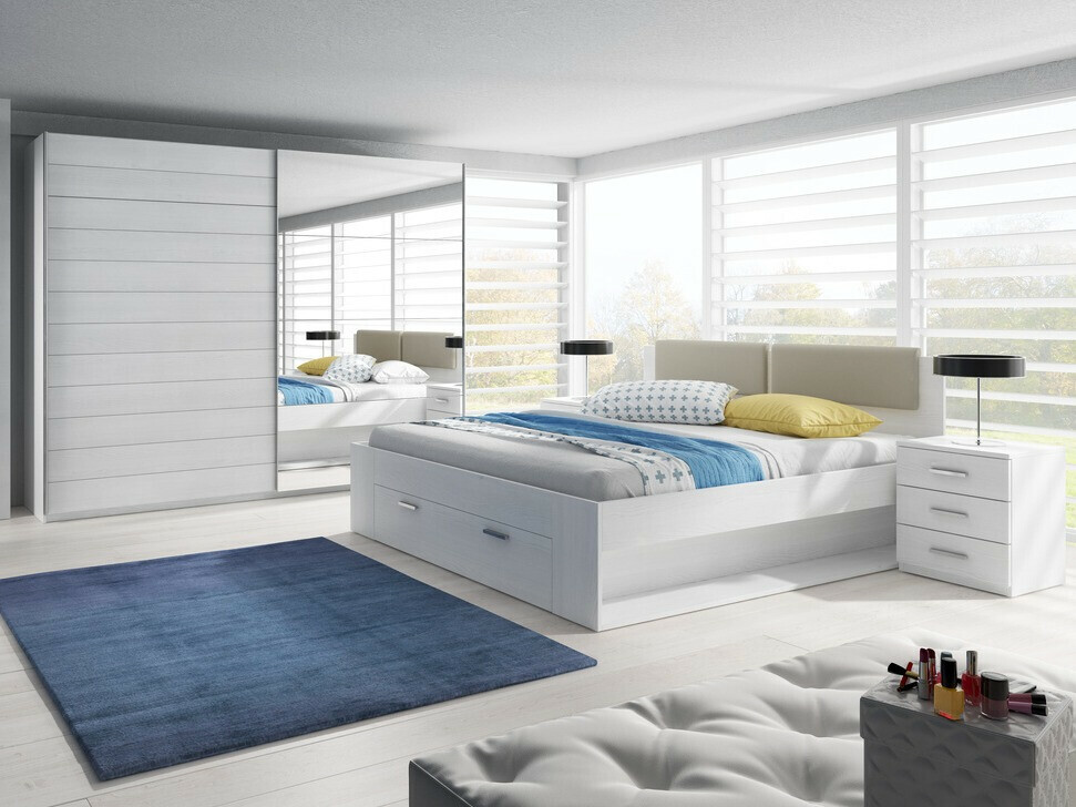 Noćni ormarić Levruvu 107 (Beljeni jasen)