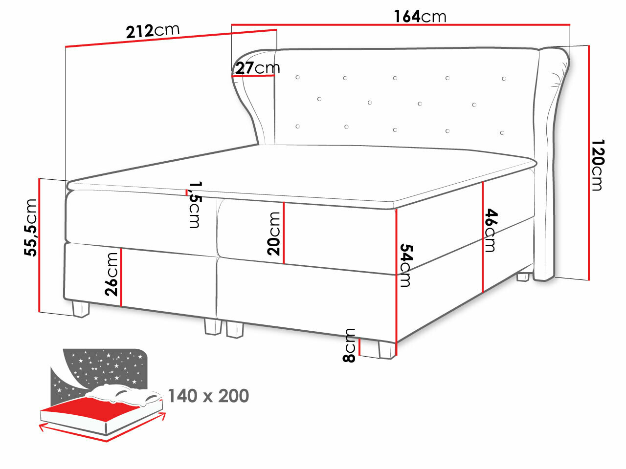 Boxspring krevet Ovum (Prestige 2769)