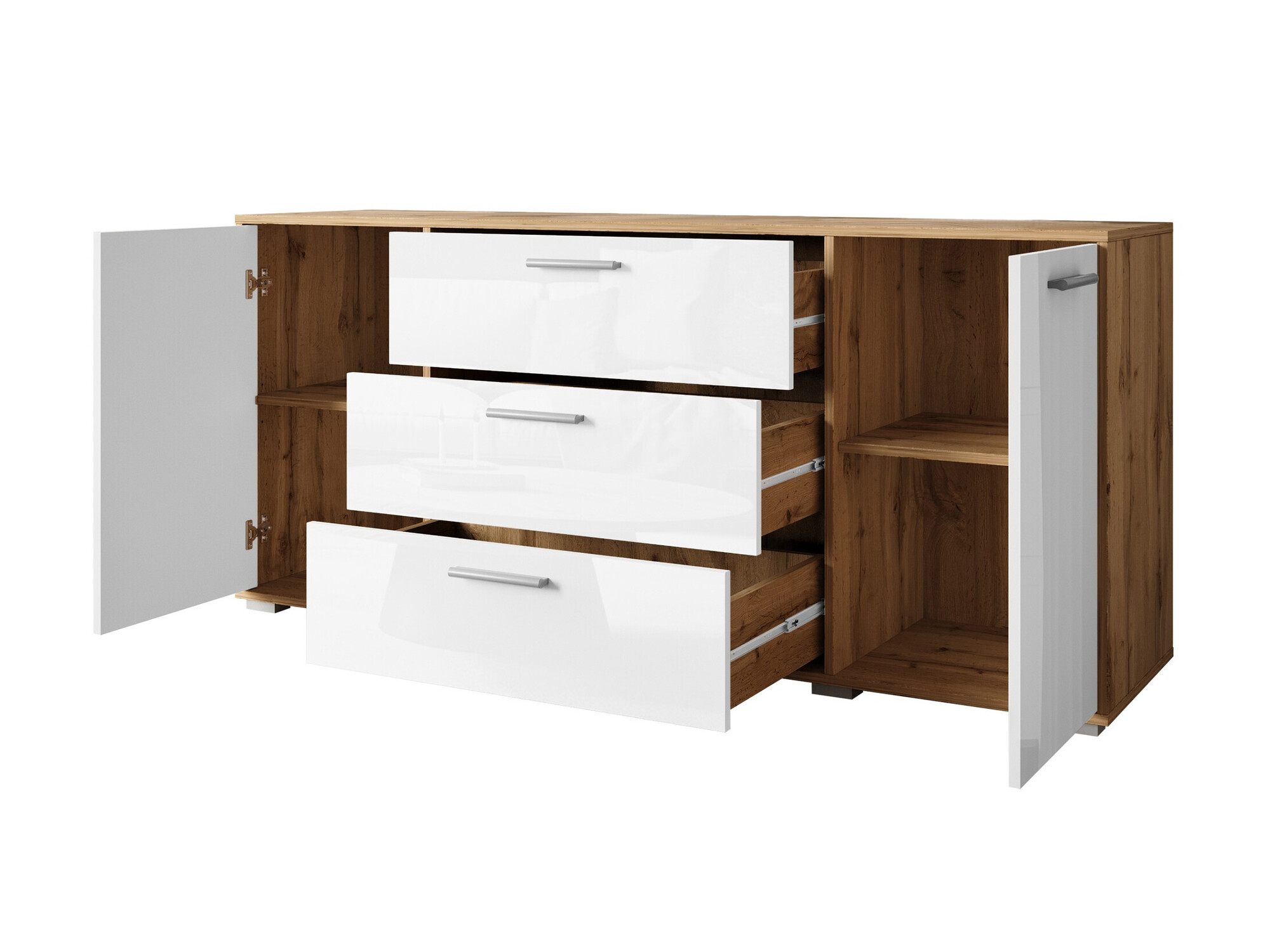 Komoda Sarasota 174 (Belo + Sjajno belo)