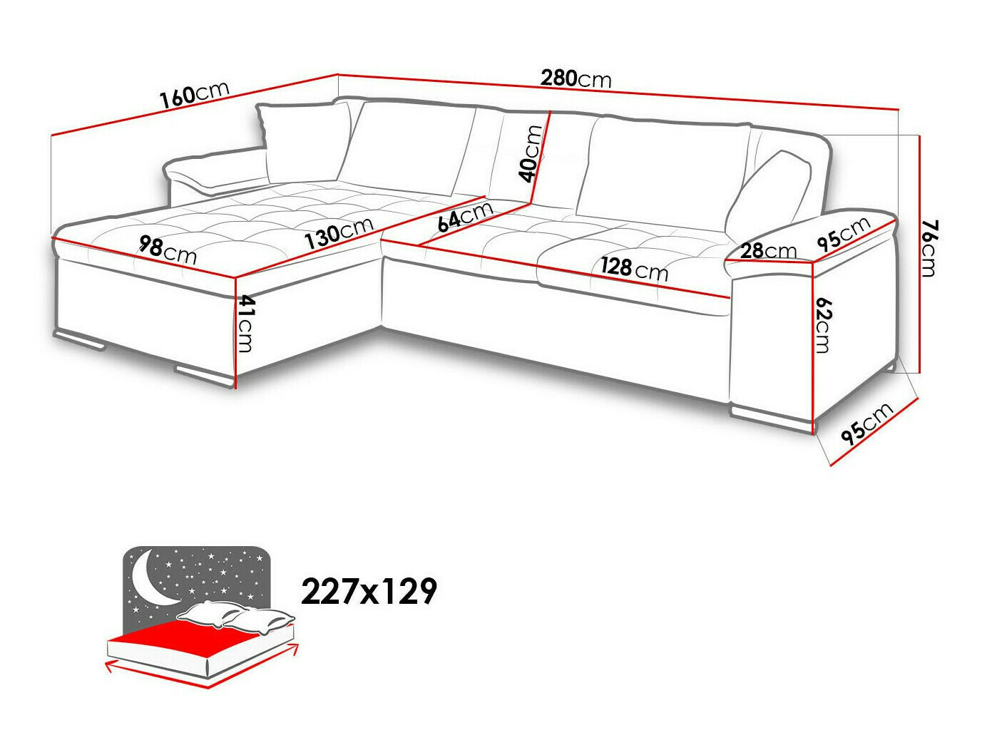 Ugaona sofa Comfivo 107 (Flow 9)