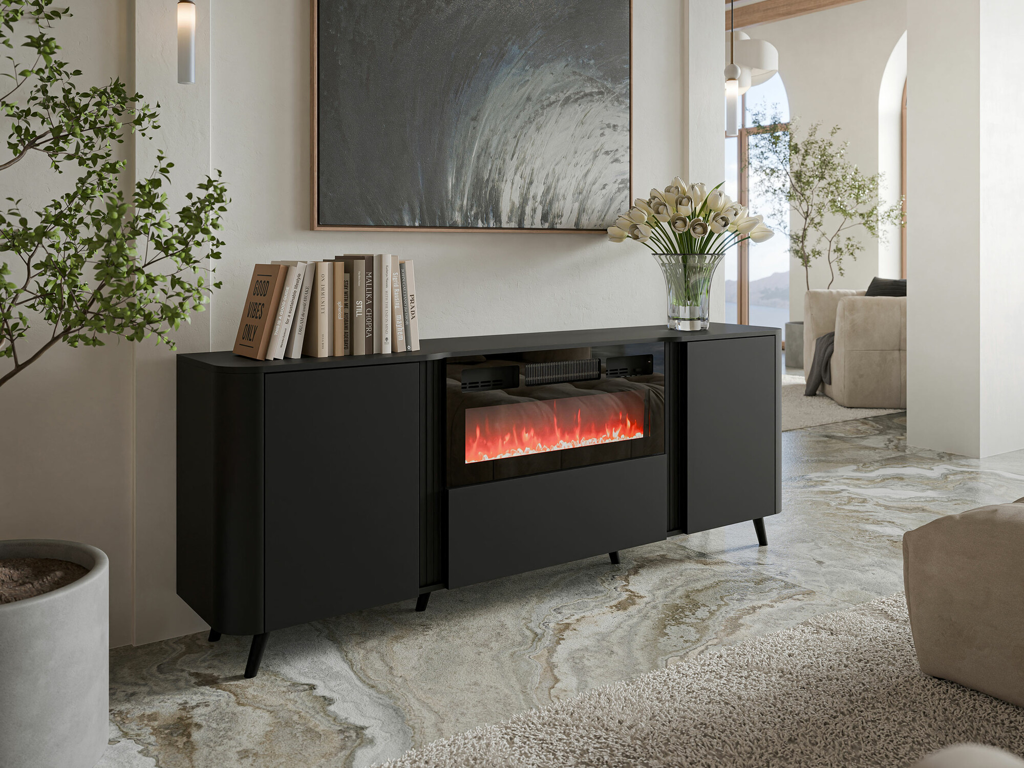 Ormarić Charlotte 202 (Crno)