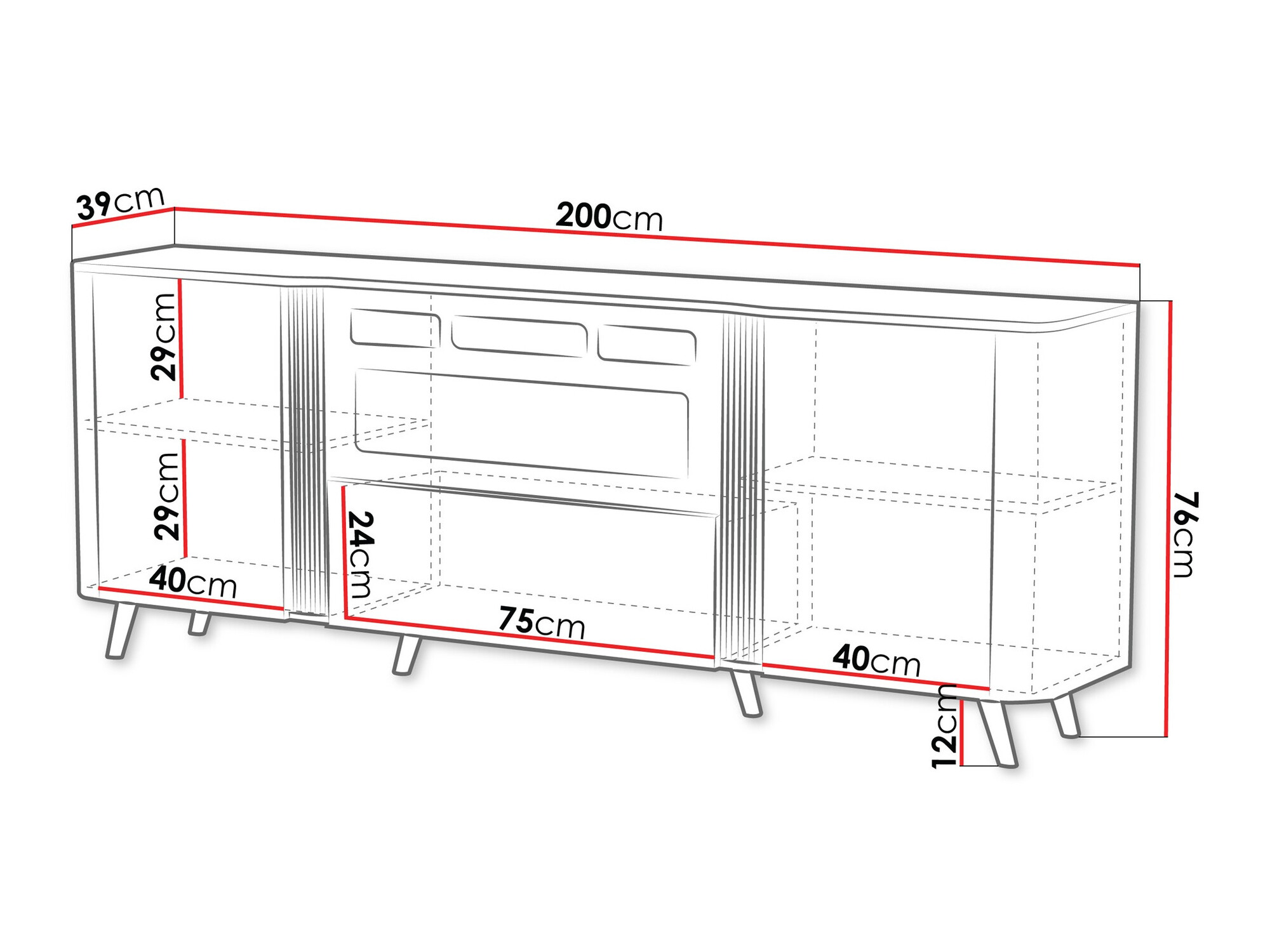 Ormarić Charlotte 202 (Crno)