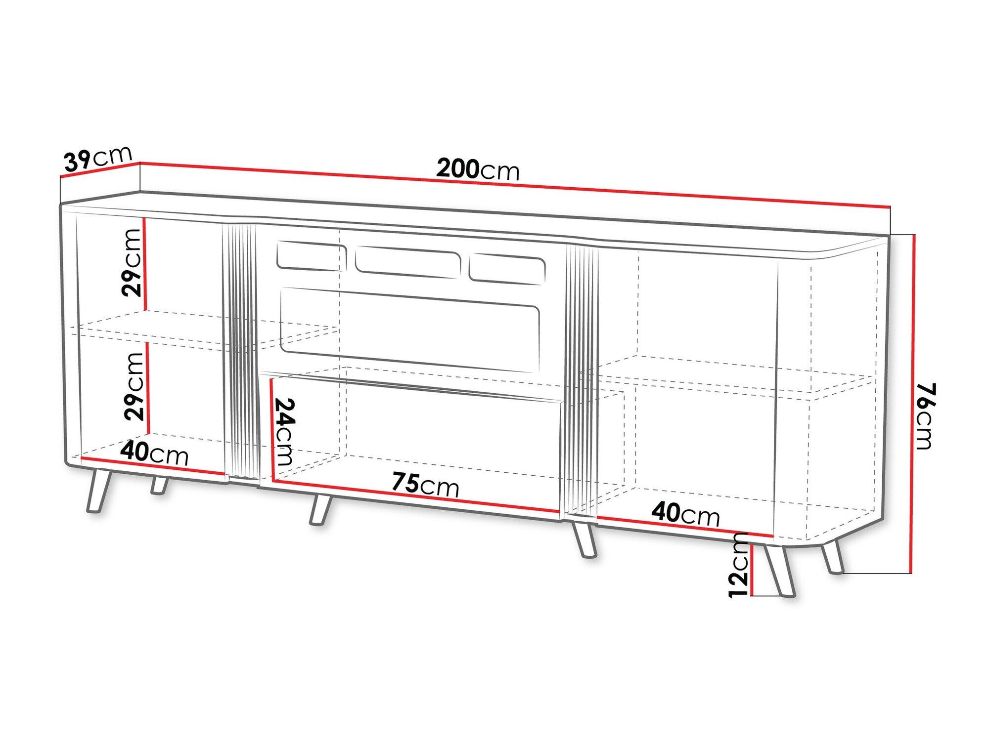 Ormarić Charlotte 202 (Kašmir + Crno)