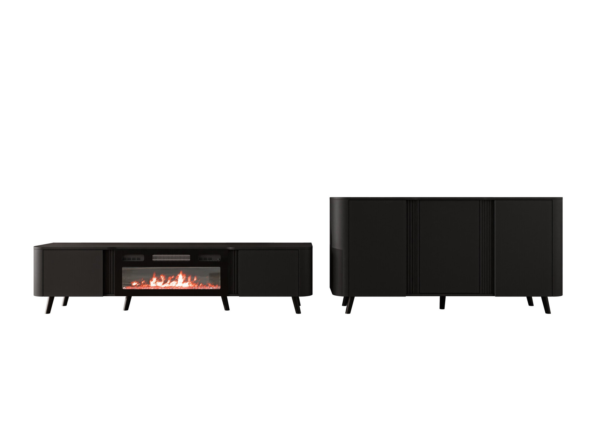 Set za dnevnu sobu Charlotte 204 (Crno)