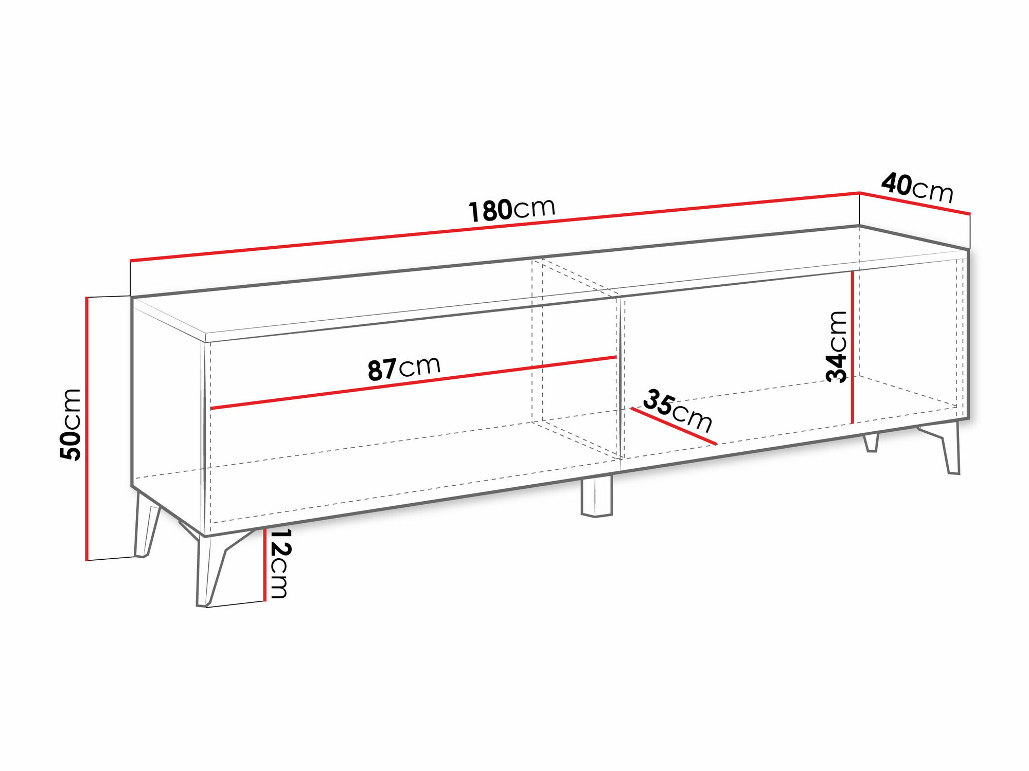 TV sto Comfivo Virfera 103 (Belo + Sjajno belo)