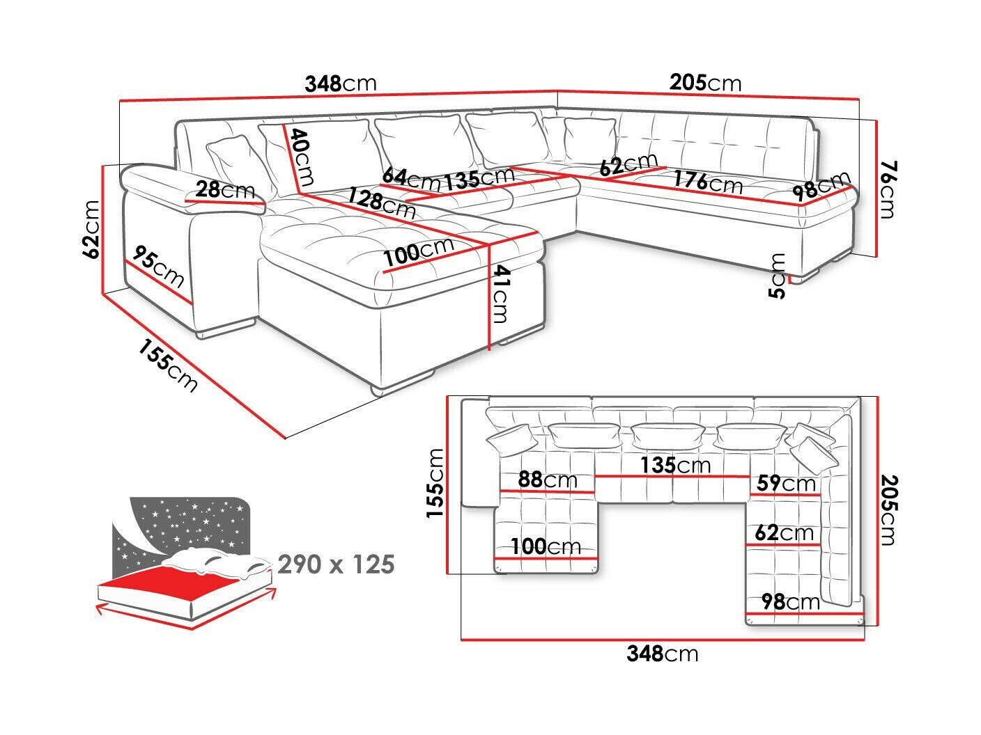 Ugaona sofa Comfivo 114 (Levo)