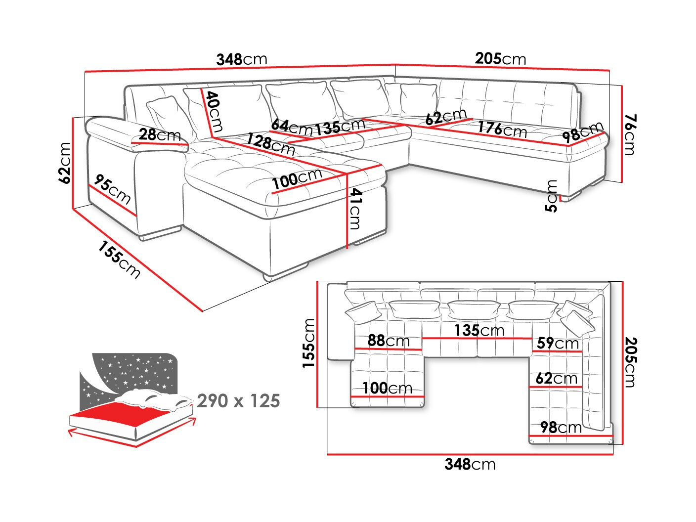 Ugaona sofa Comfivo 114 (Levo)