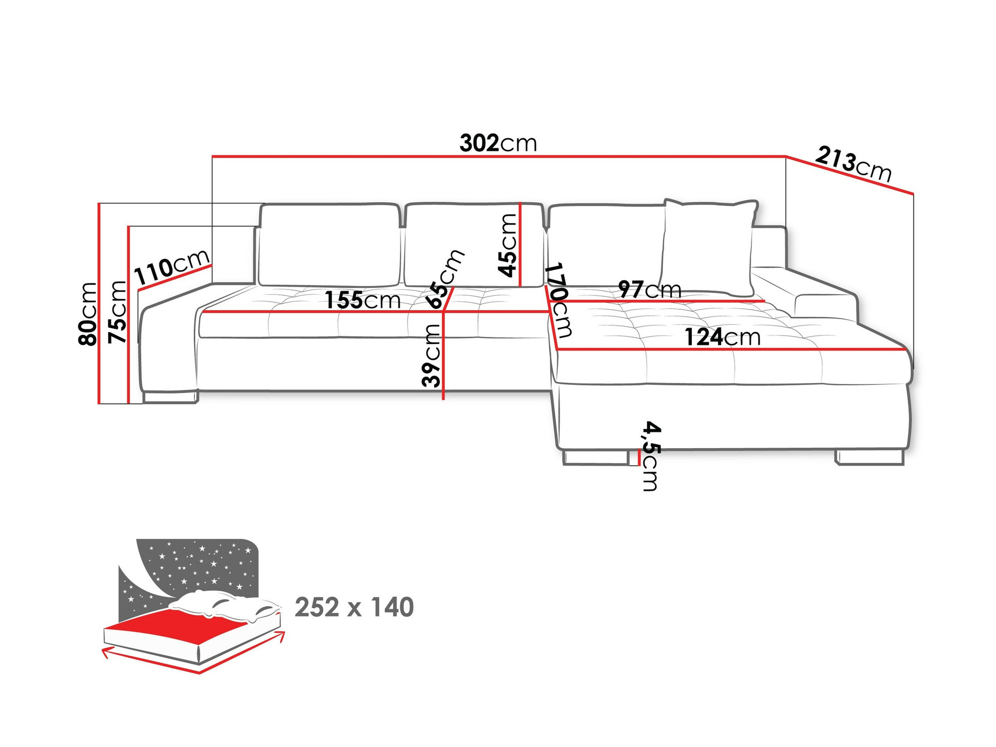 Ugaona sofa Comfivo 147 (Rico 12)
