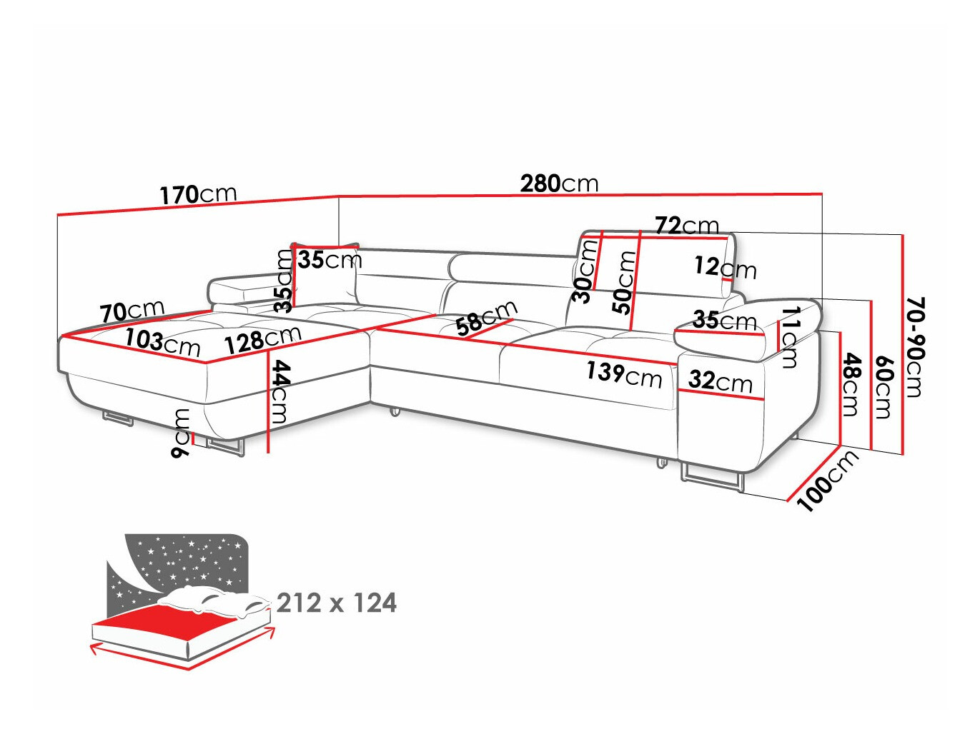 Ugaona sofa Comfivo Eliferu 102 (Flow 06)