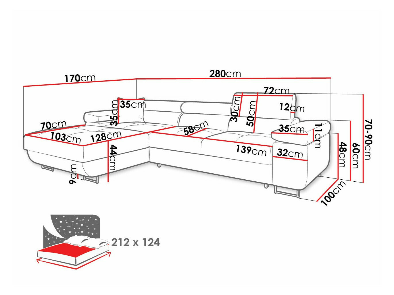 Ugaona sofa Comfivo Eliferu 102 (Flow 06)