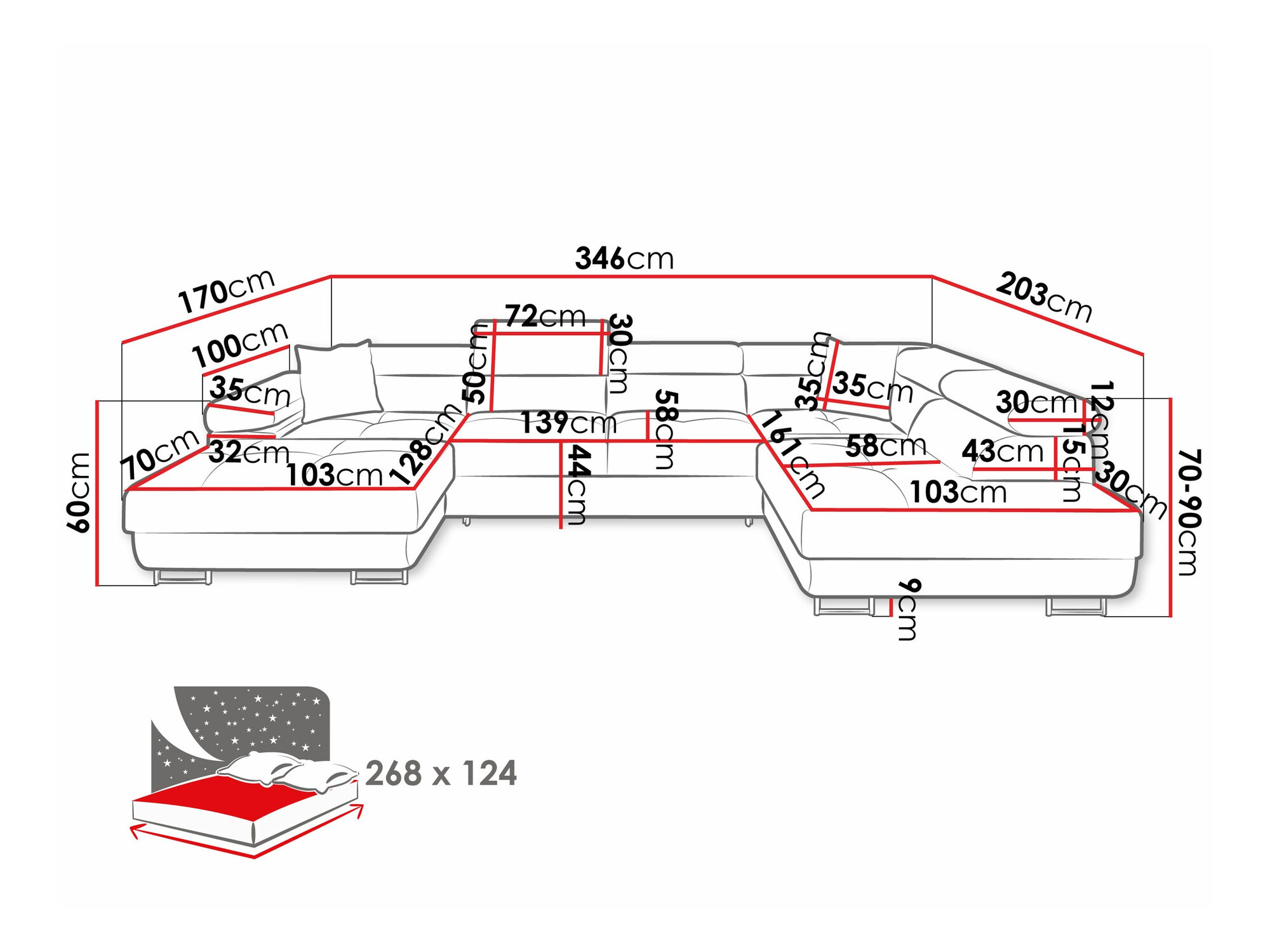 Ugaona sofa Comfivo Eliferu 103 (Flow 06)