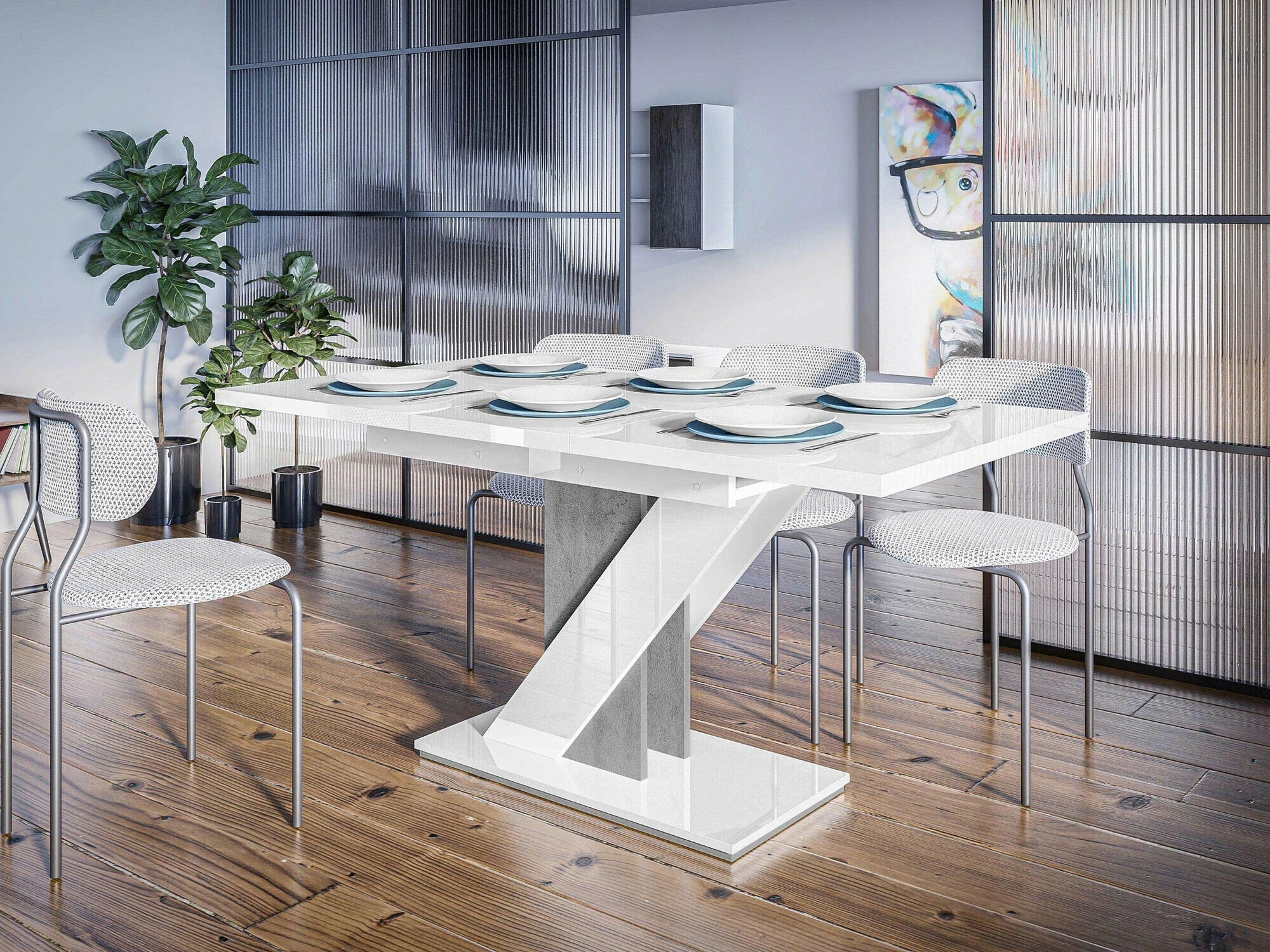 Sto Goodyear 105 (Sjajno belo + Boja betona)