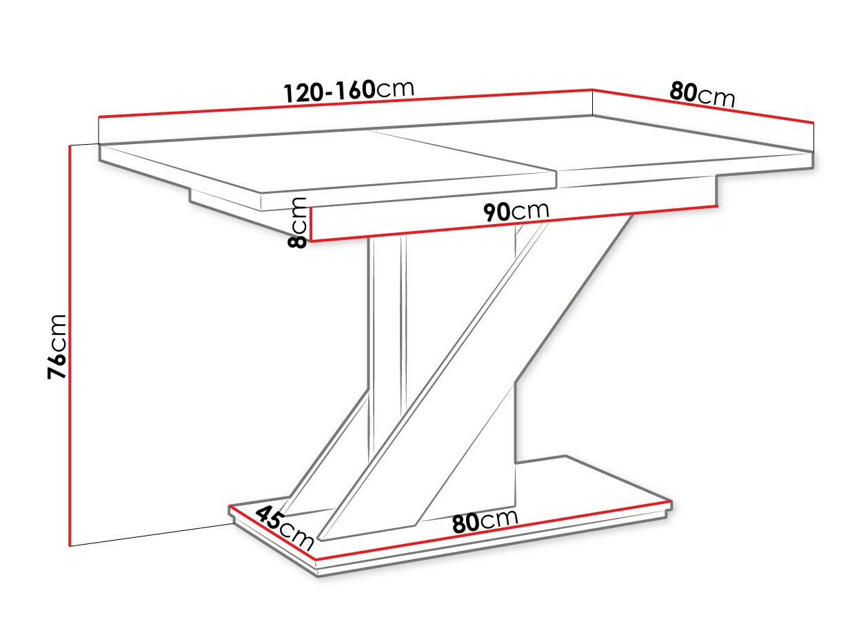Sto Goodyear 105 (Sjajno belo + Crna visoki sjaj)
