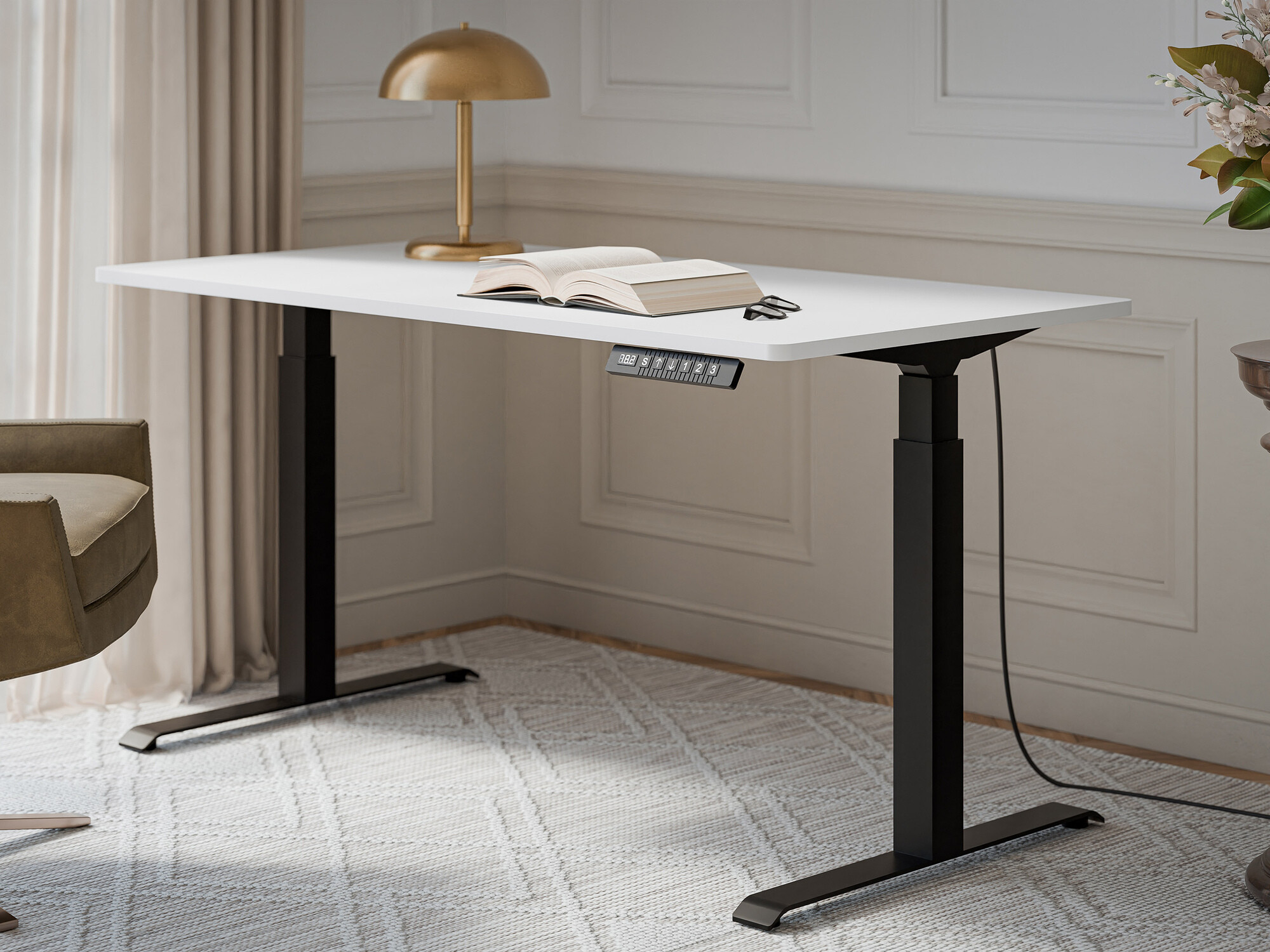 Sto sa podesivom visinom Charlotte 195 (Belo + Crno)